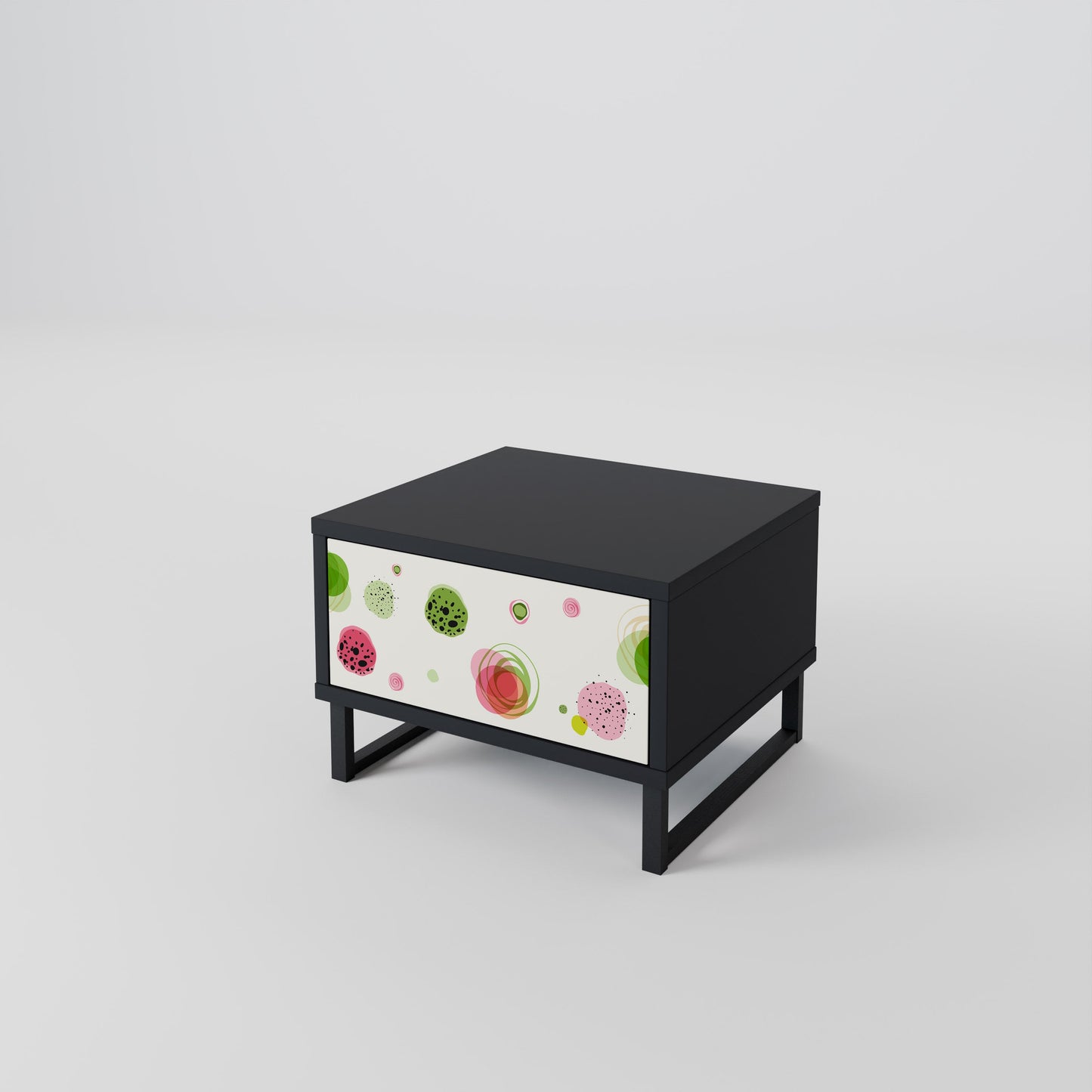 Comodino COSMOS COLORATO in finitura nera