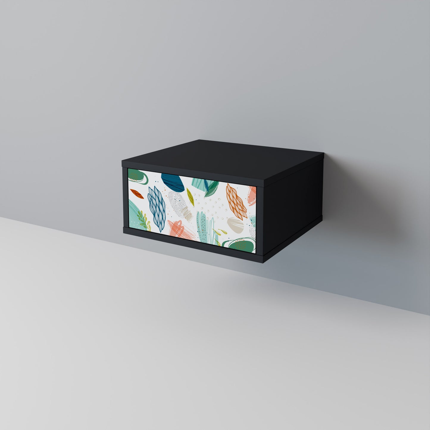 Comodino BOTANICAL HURRICANE in finitura nera