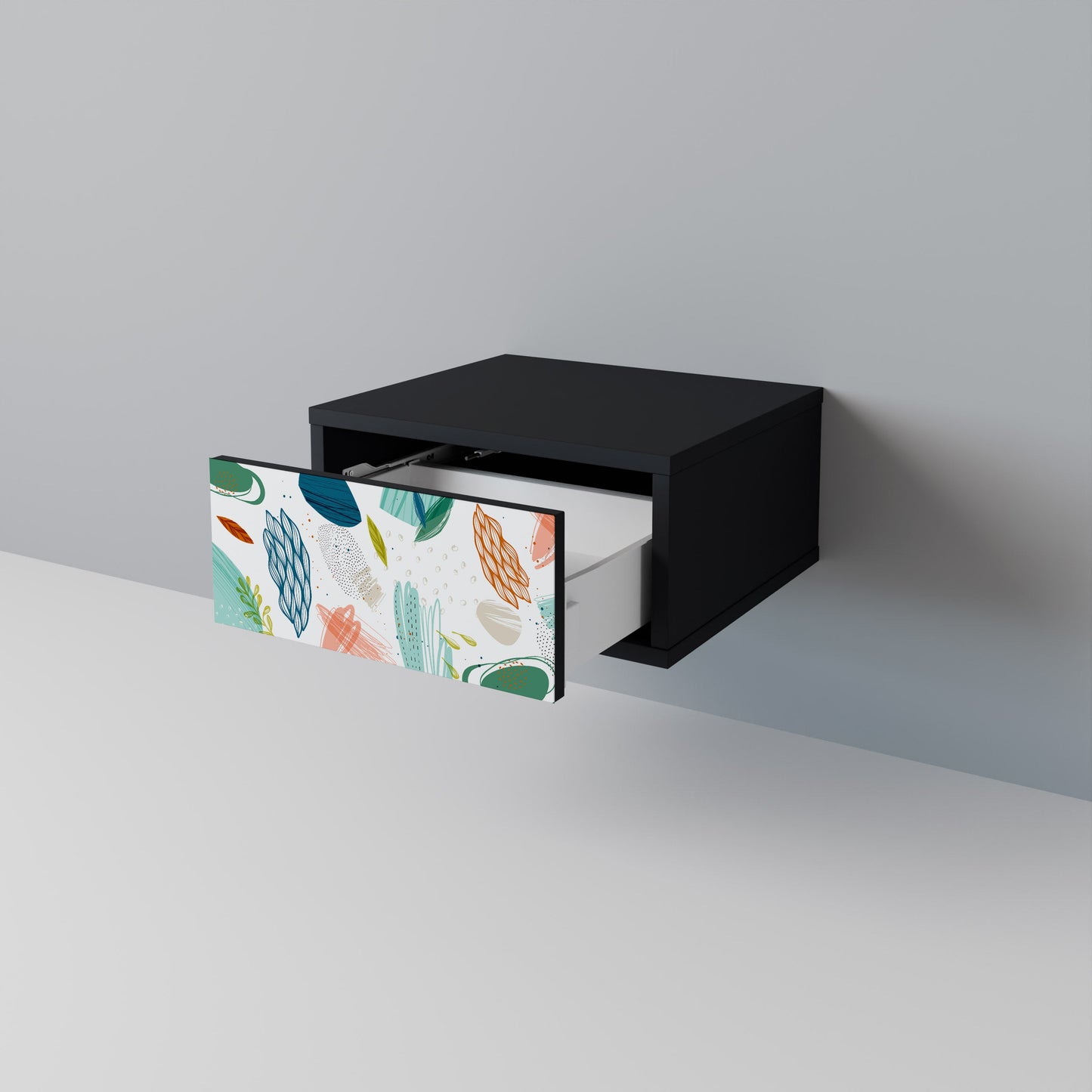 Comodino BOTANICAL HURRICANE in finitura nera