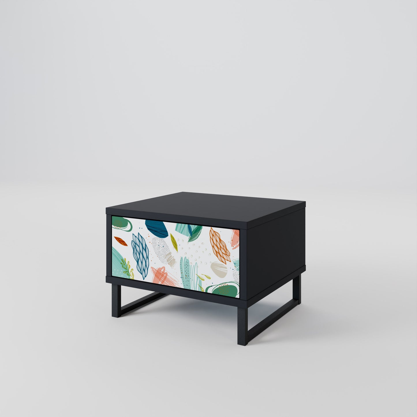 Comodino BOTANICAL HURRICANE in finitura nera