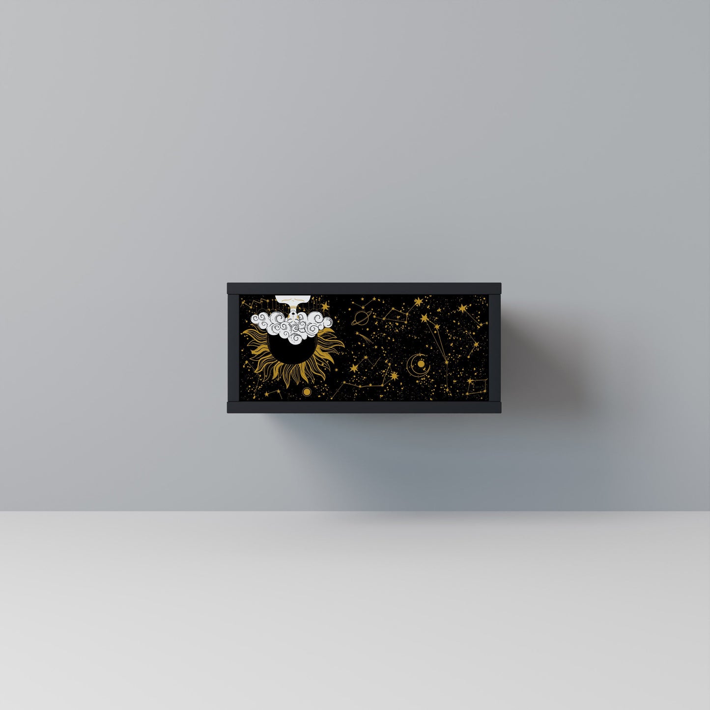 Comodino STELLAR CONSTELLATIONS in finitura nera