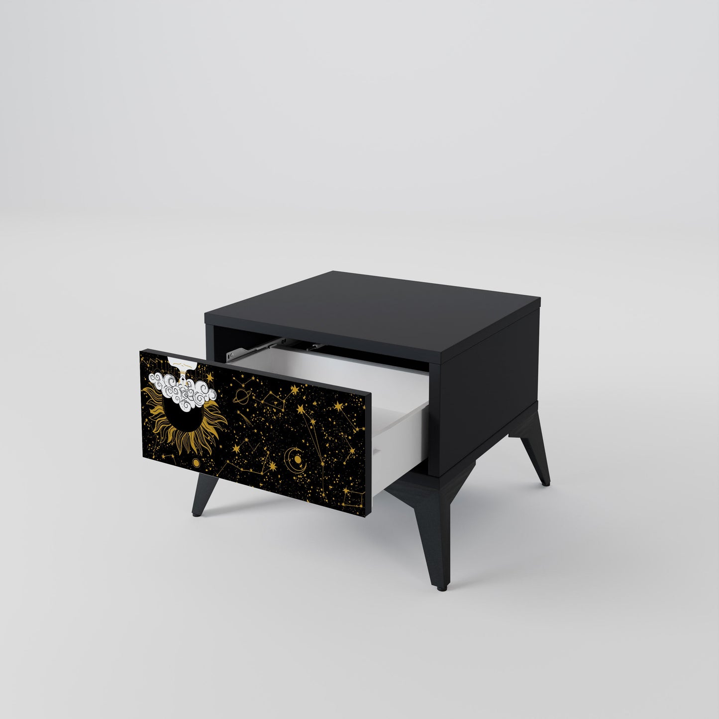 Comodino STELLAR CONSTELLATIONS in finitura nera