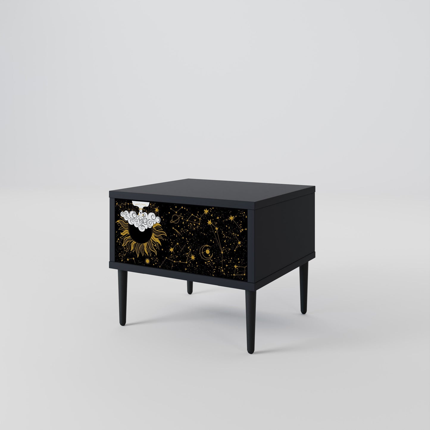Comodino STELLAR CONSTELLATIONS in finitura nera