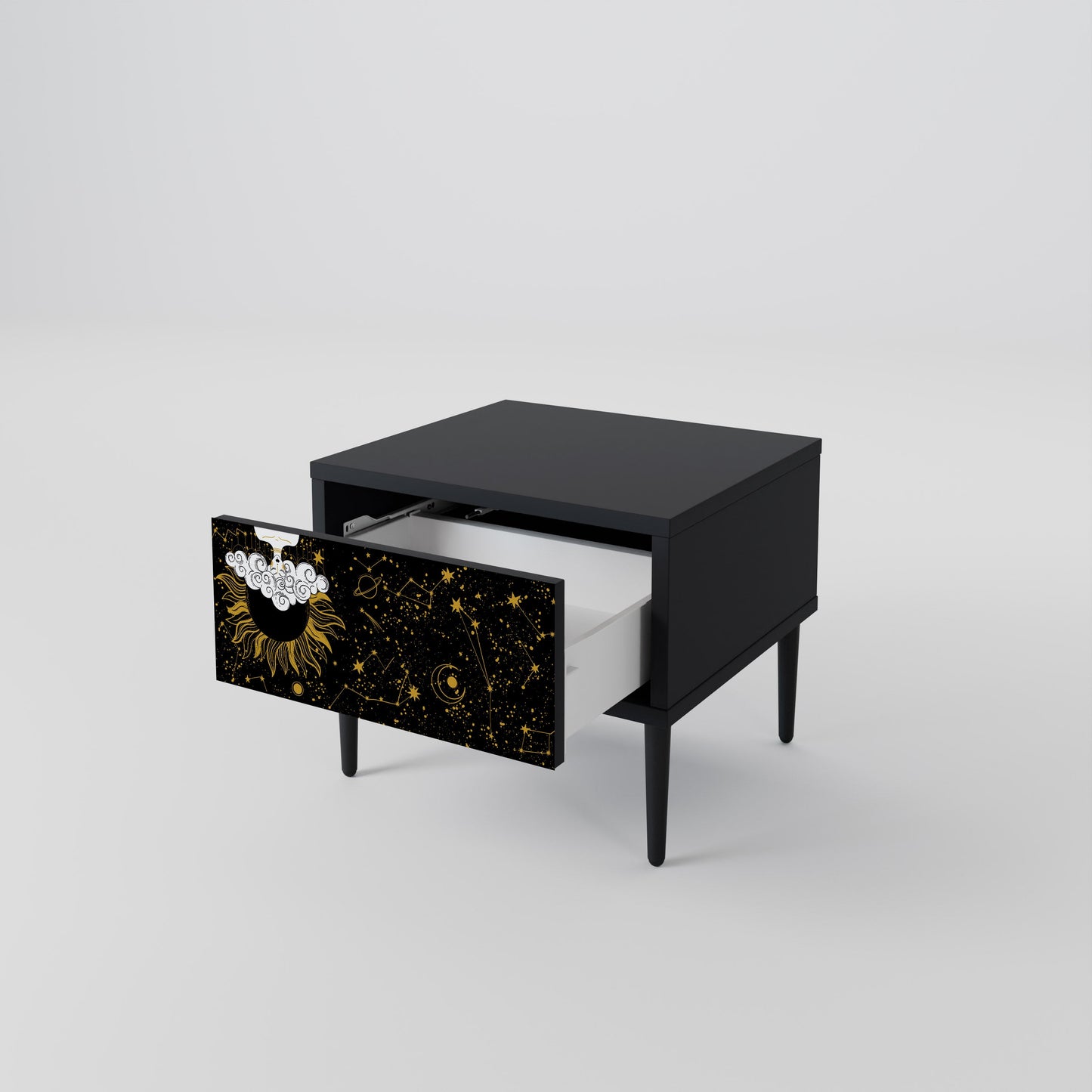 Comodino STELLAR CONSTELLATIONS in finitura nera