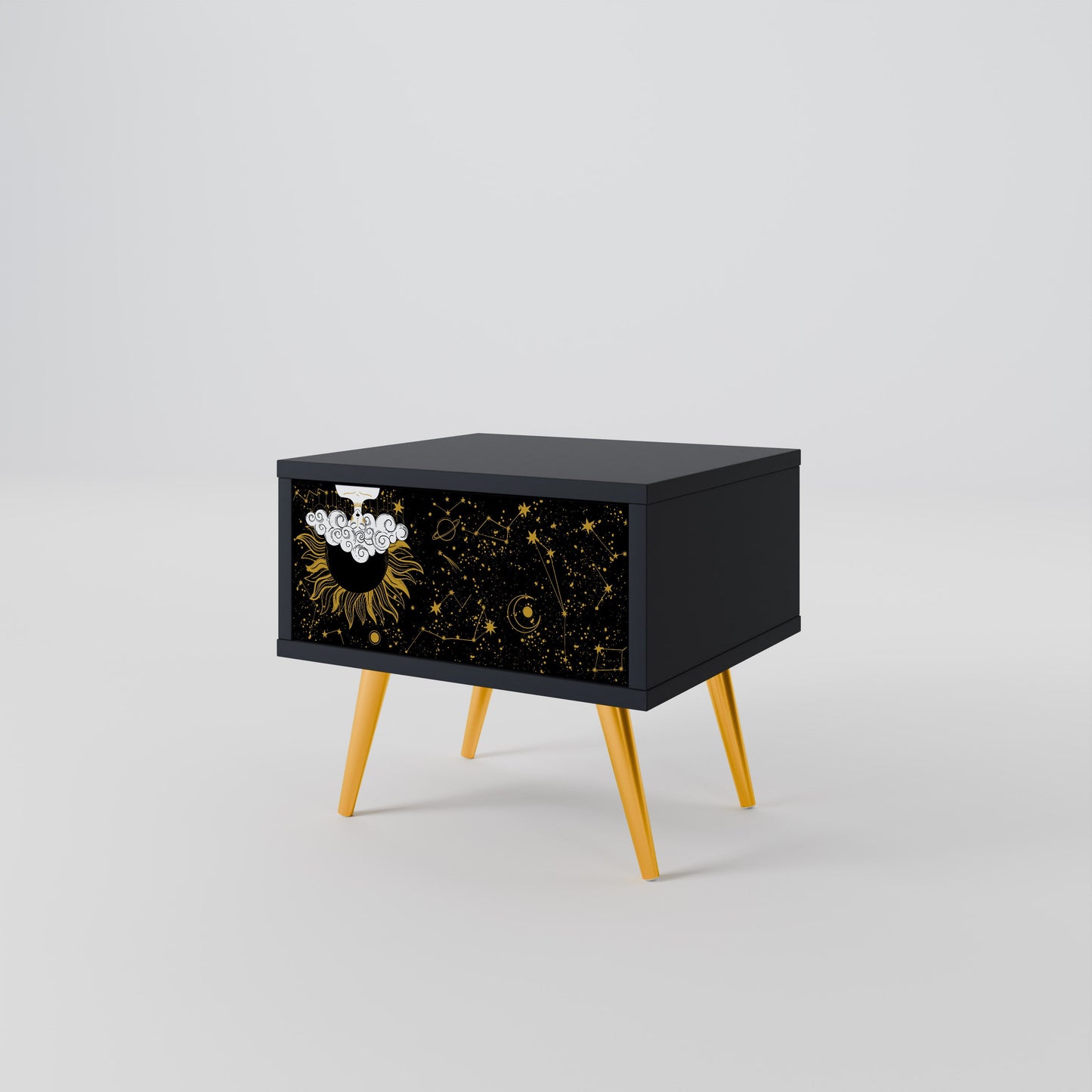 Comodino STELLAR CONSTELLATIONS in finitura nera