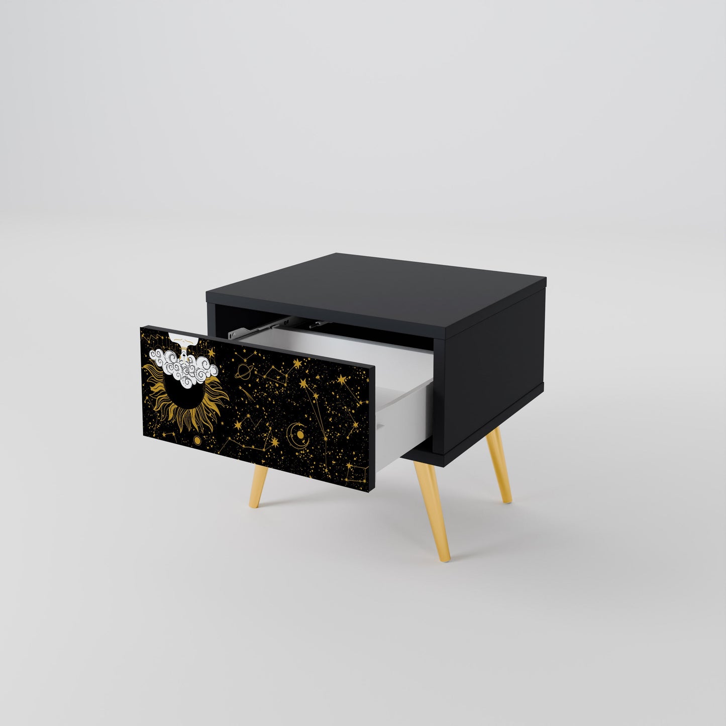 Comodino STELLAR CONSTELLATIONS in finitura nera