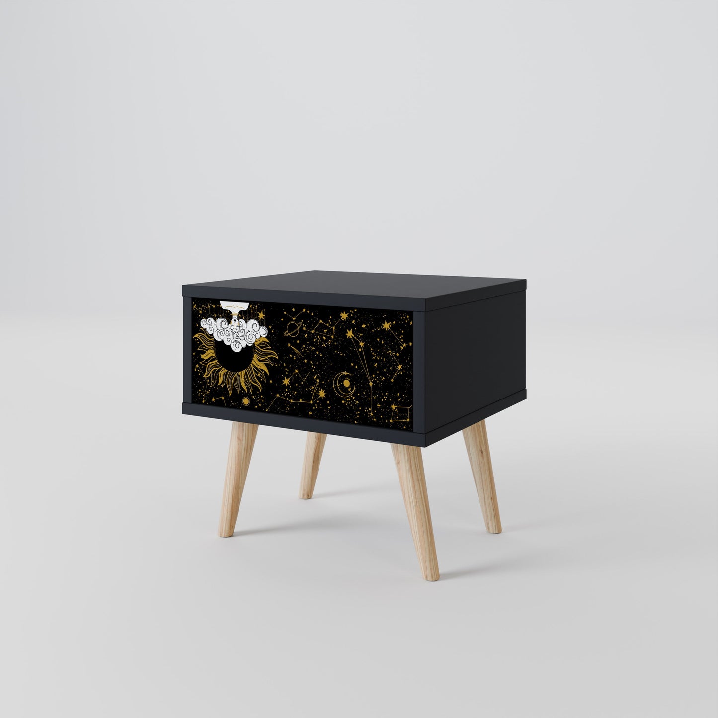 Comodino STELLAR CONSTELLATIONS in finitura nera