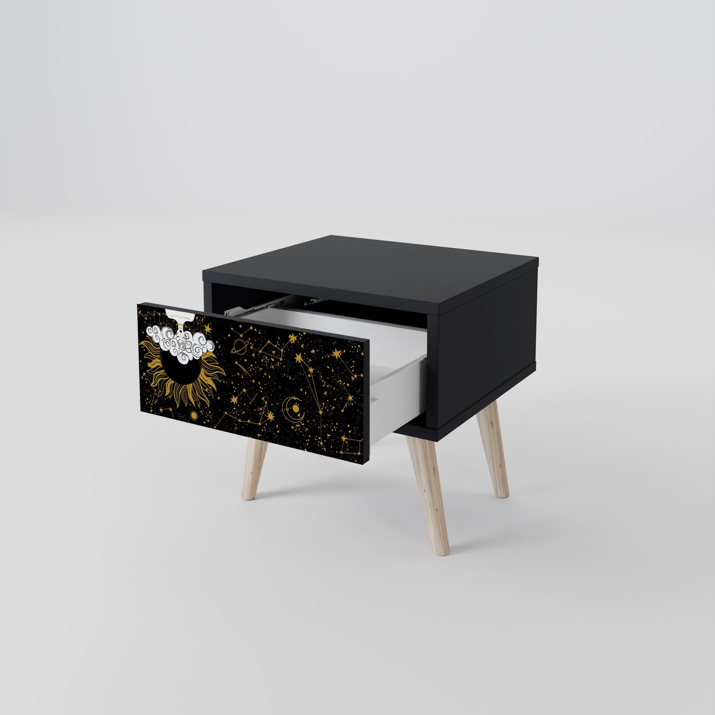 Comodino STELLAR CONSTELLATIONS in finitura nera