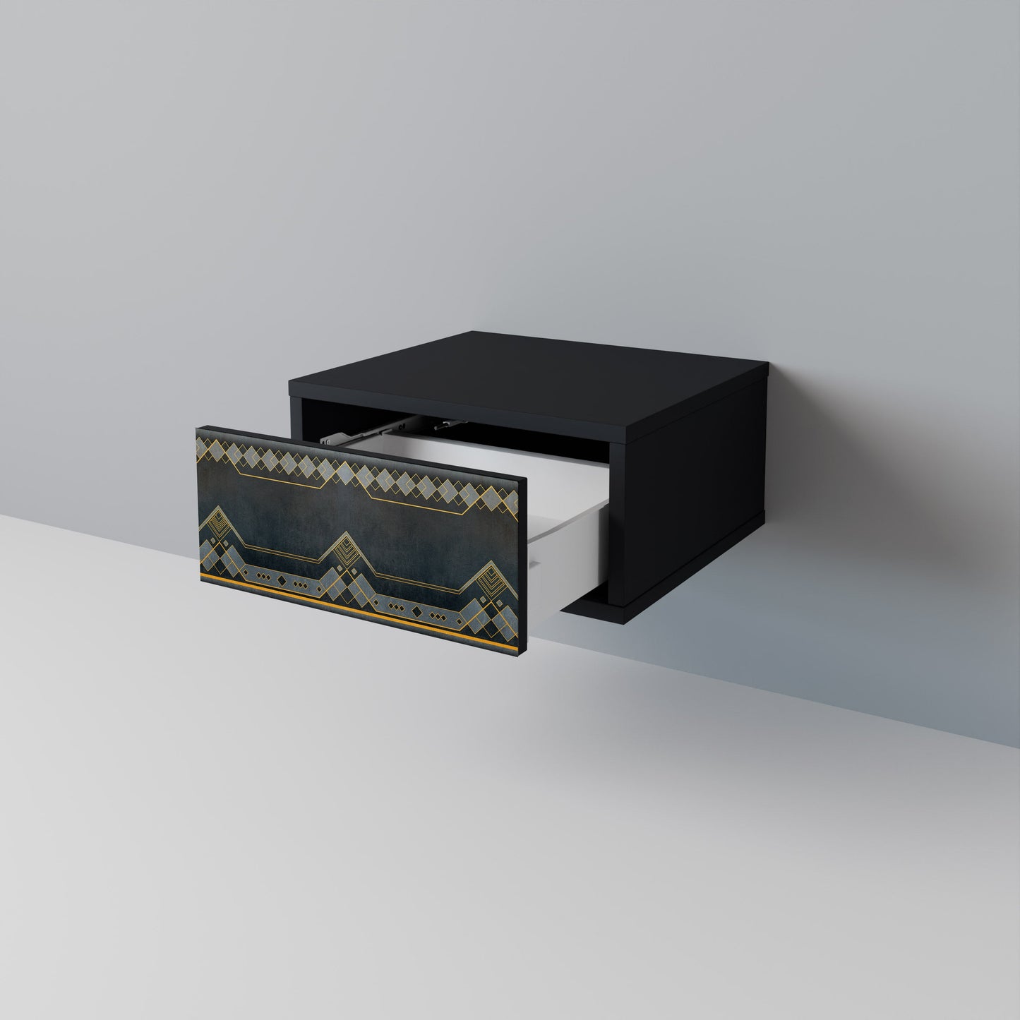 Comodino ROYAL ORDINARINESS in finitura nera