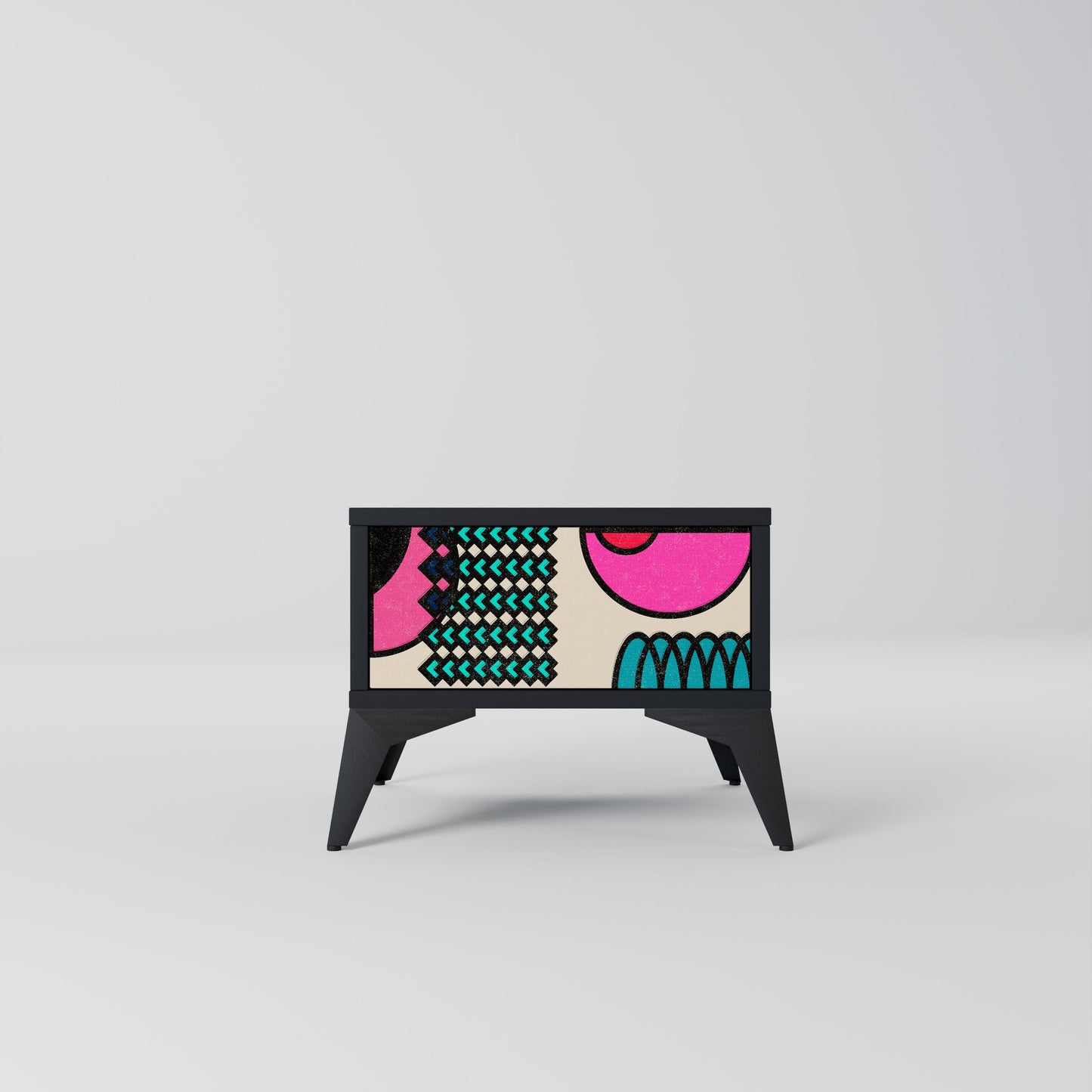 Comodino GEOMETRIC RHAPSODY in finitura nera