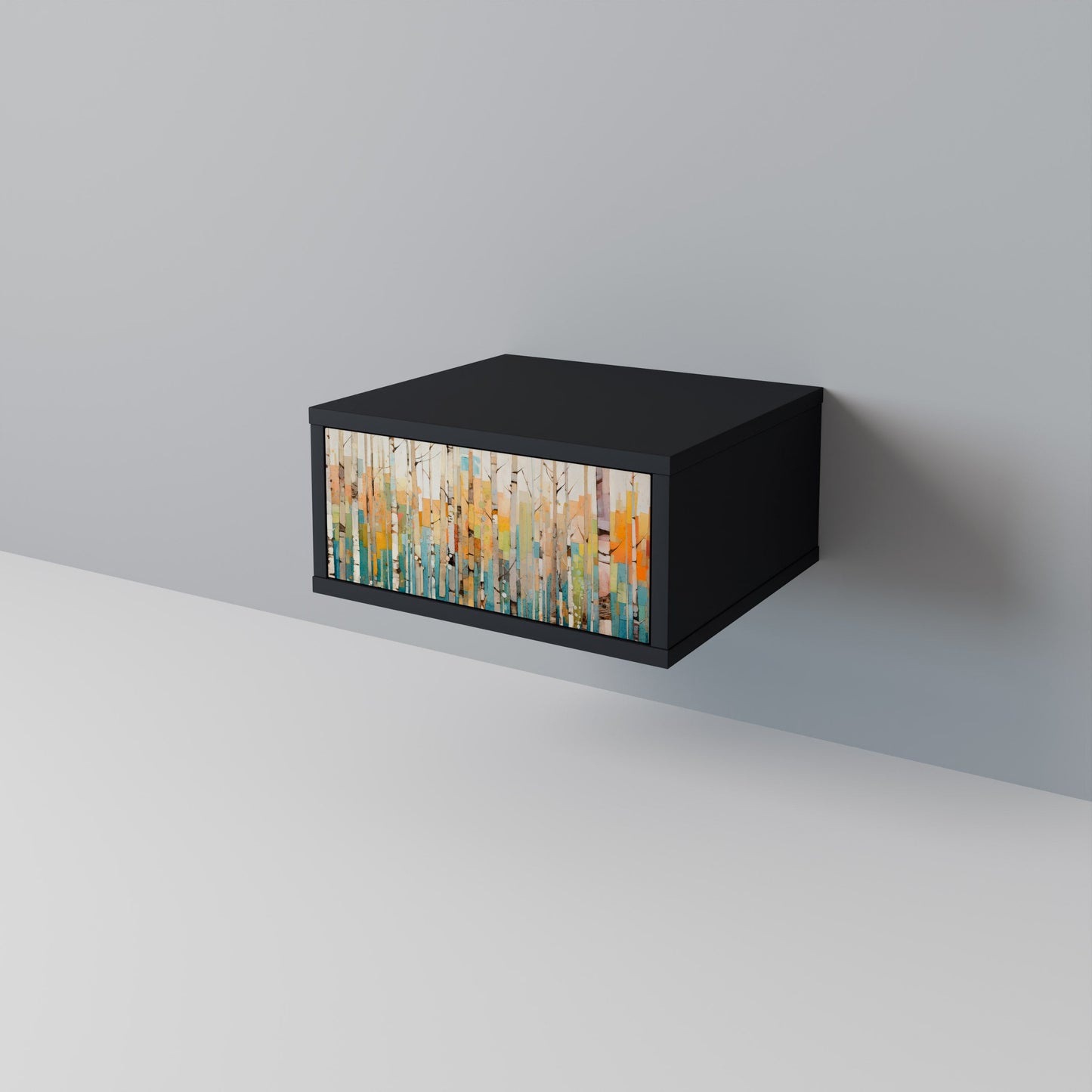 Comodino BIRCH KALEIDOSCOPE in finitura nera