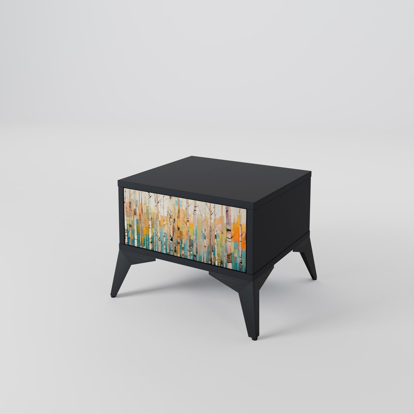 Comodino BIRCH KALEIDOSCOPE in finitura nera