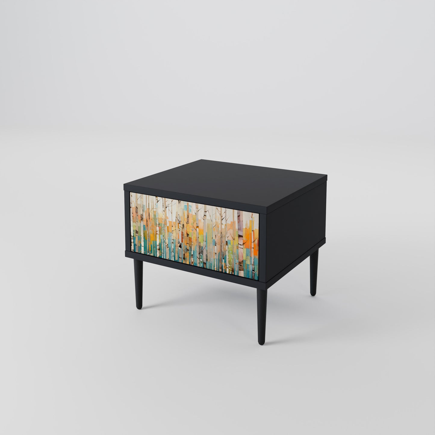 Comodino BIRCH KALEIDOSCOPE in finitura nera