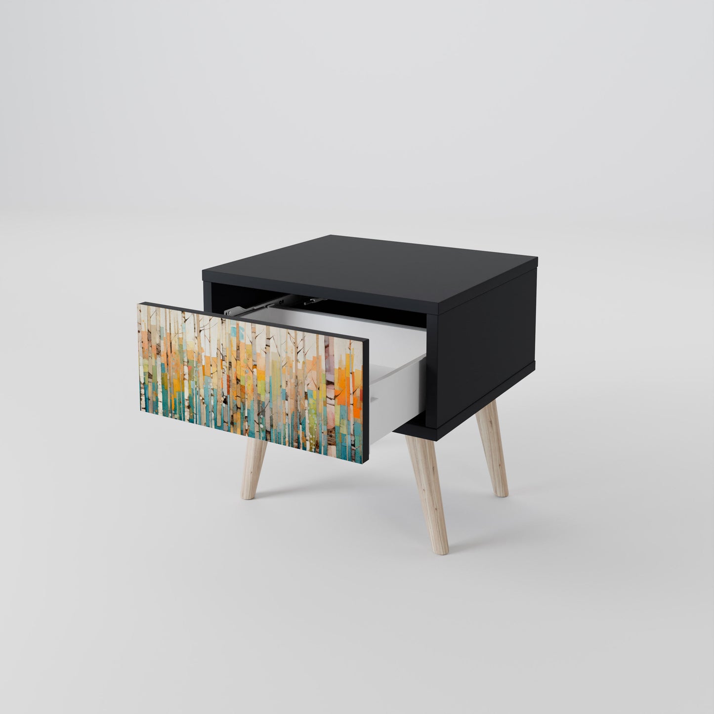 Comodino BIRCH KALEIDOSCOPE in finitura nera