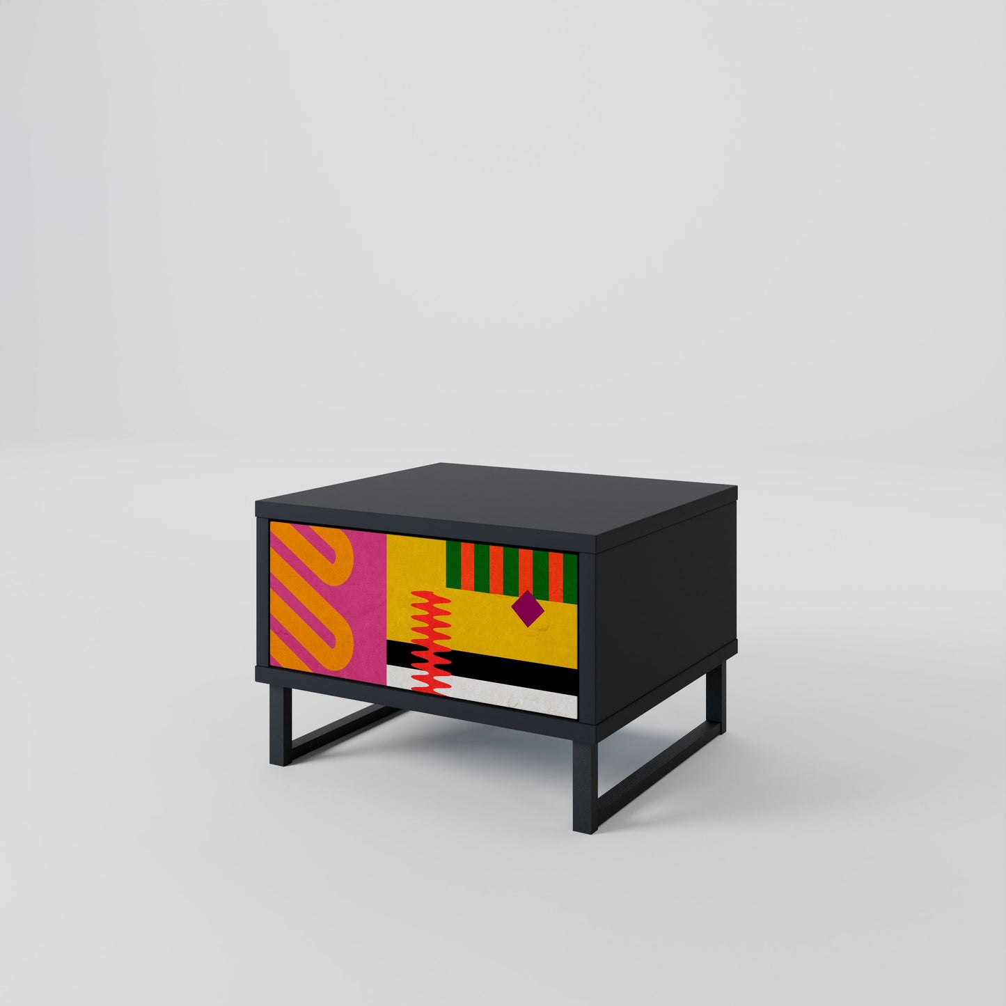 Comodino VIVID ART in finitura nera
