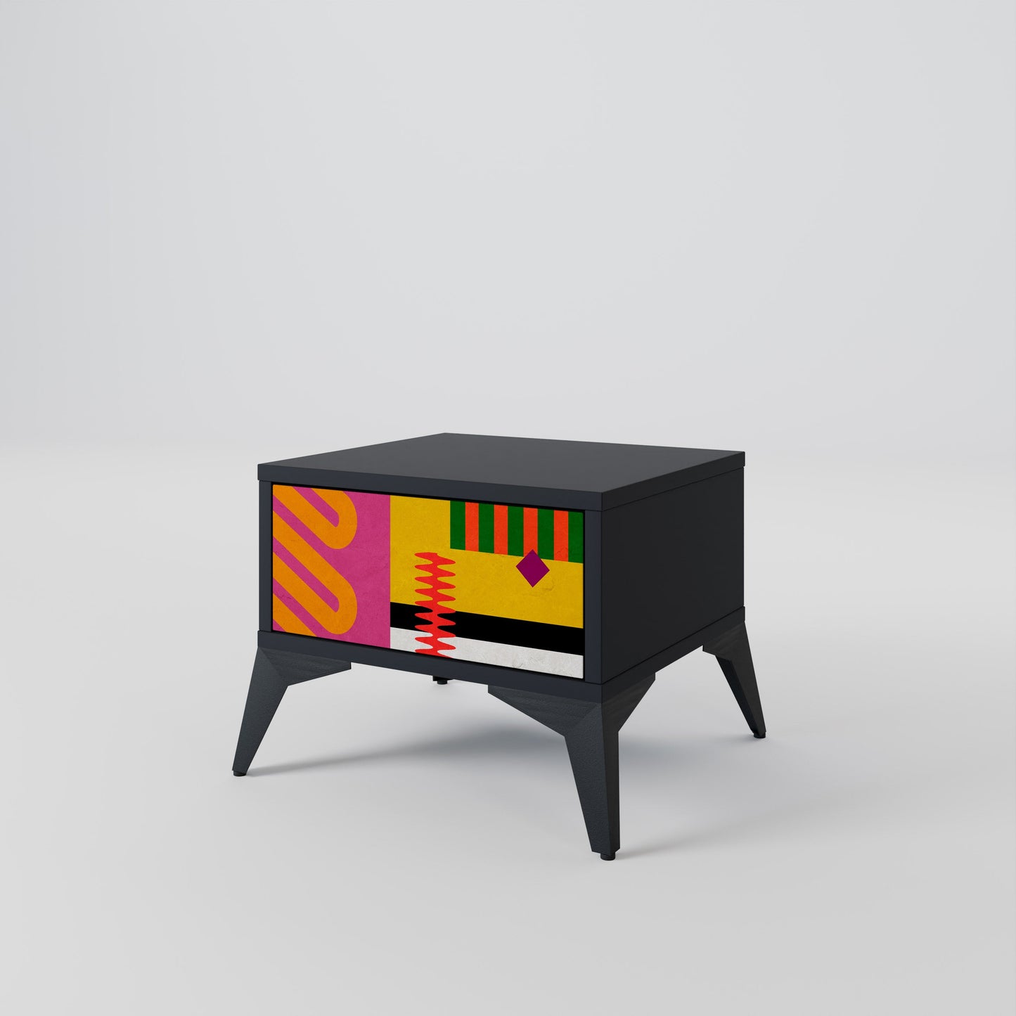 Comodino VIVID ART in finitura nera