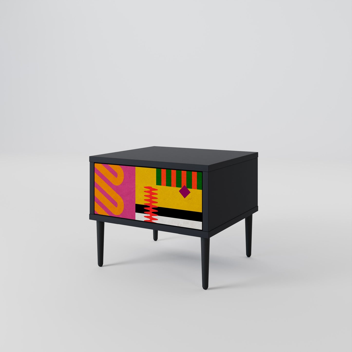 Comodino VIVID ART in finitura nera
