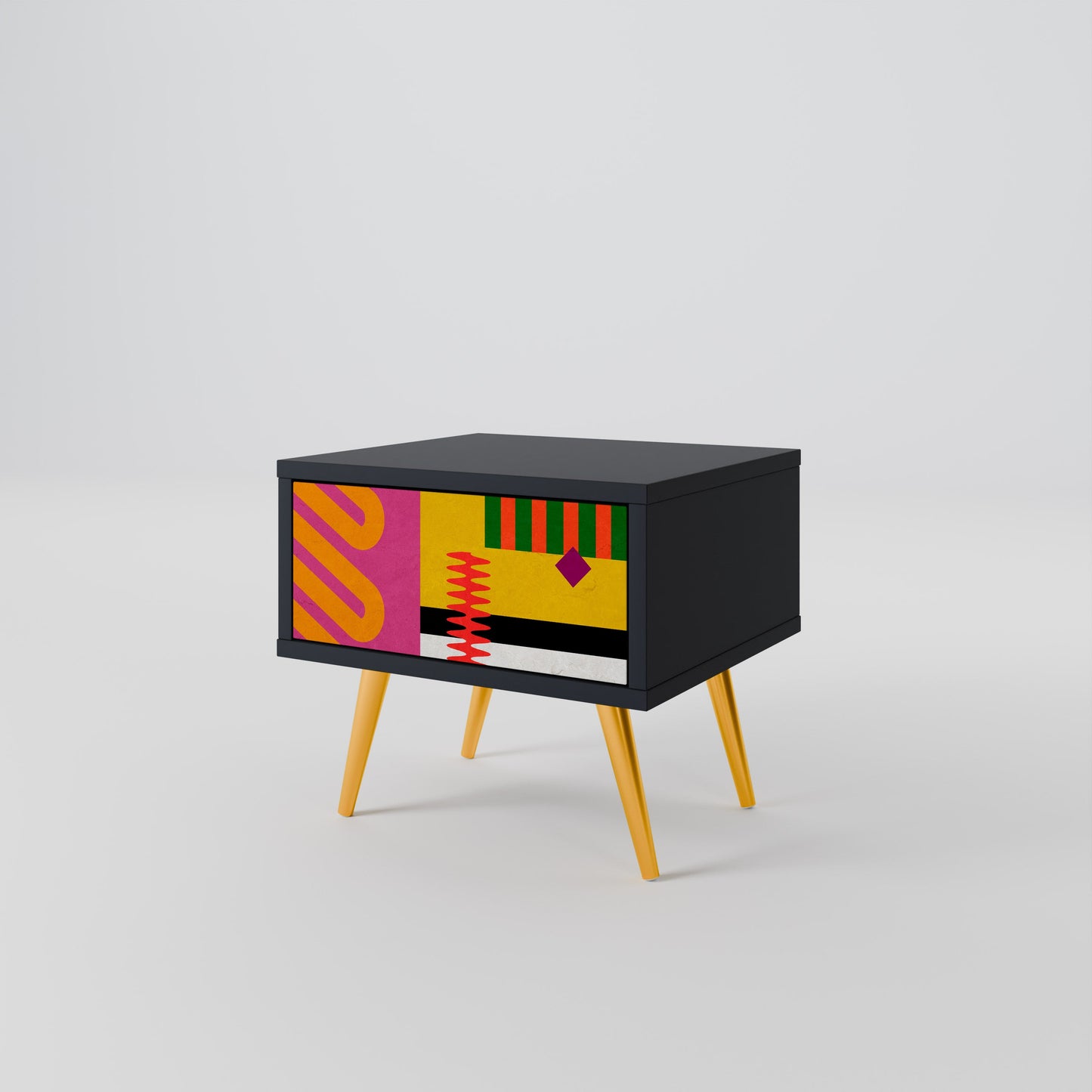 Comodino VIVID ART in finitura nera