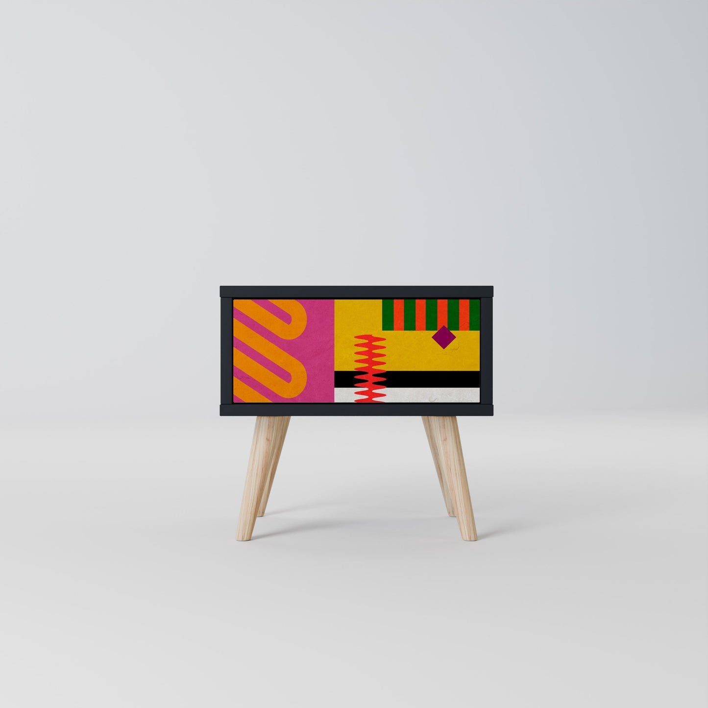 Comodino VIVID ART in finitura nera