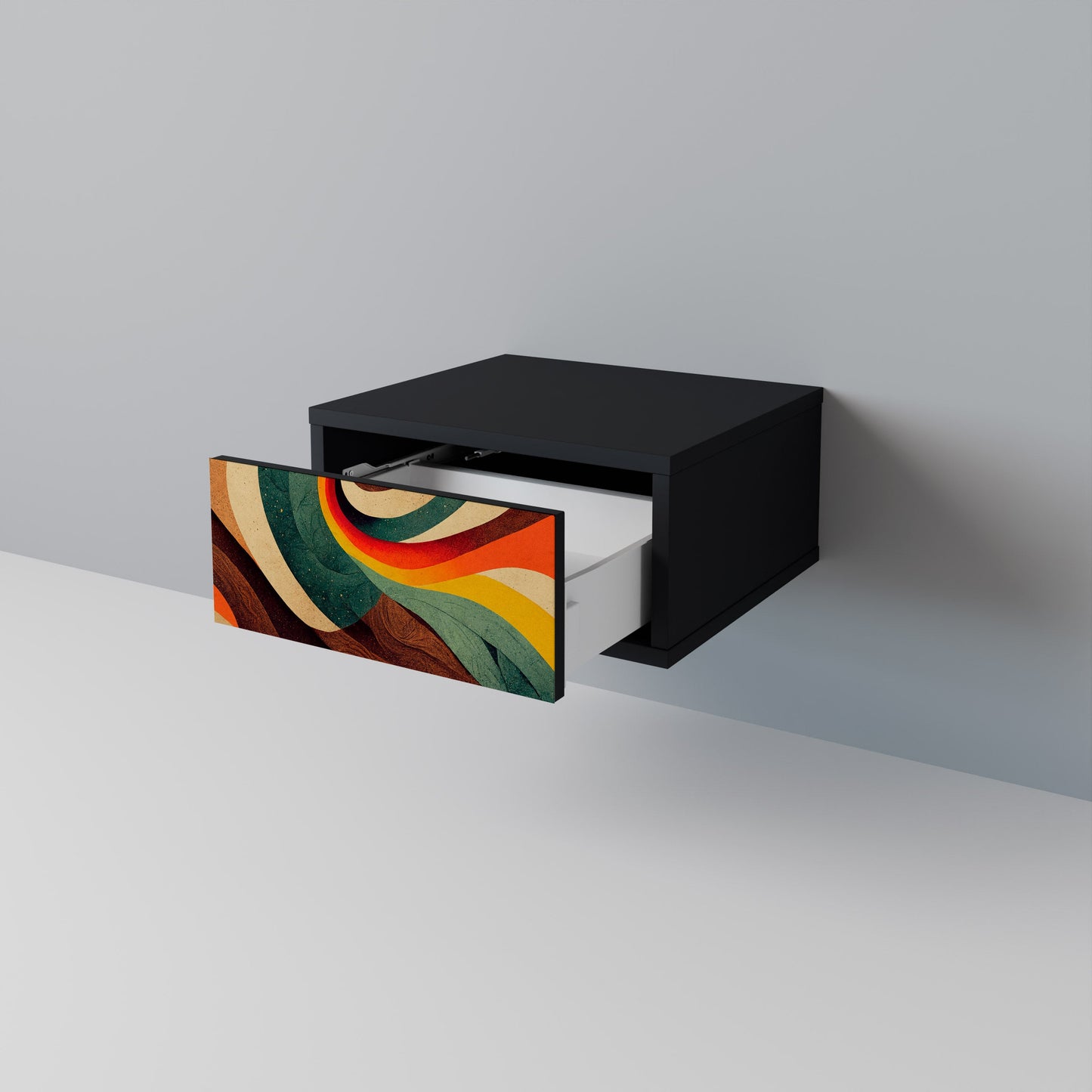 Comodino COLORFUL STRANDS in finitura nera