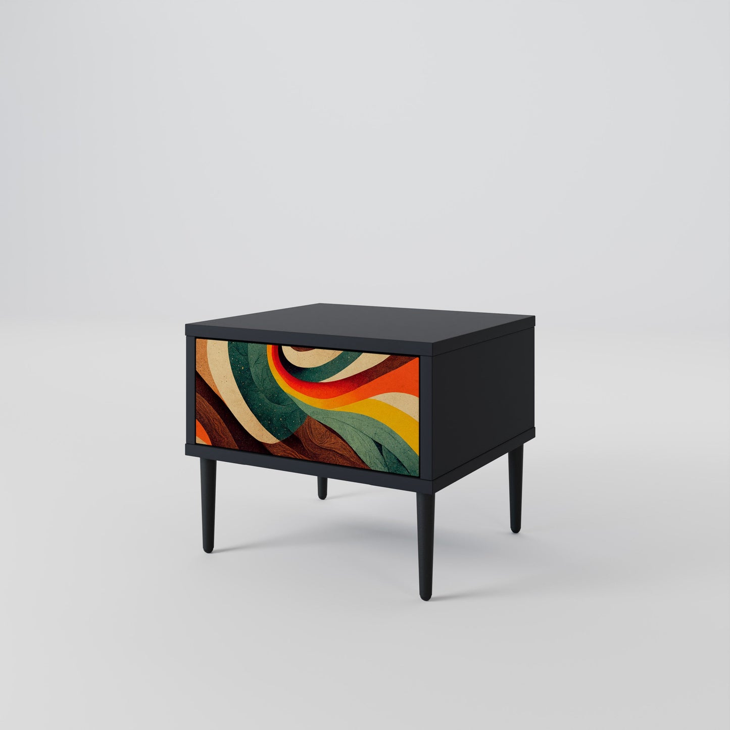 Comodino COLORFUL STRANDS in finitura nera