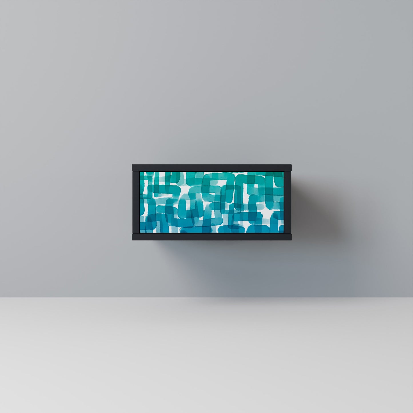 Comodino TURQUOISE RECTANGLES in finitura nera