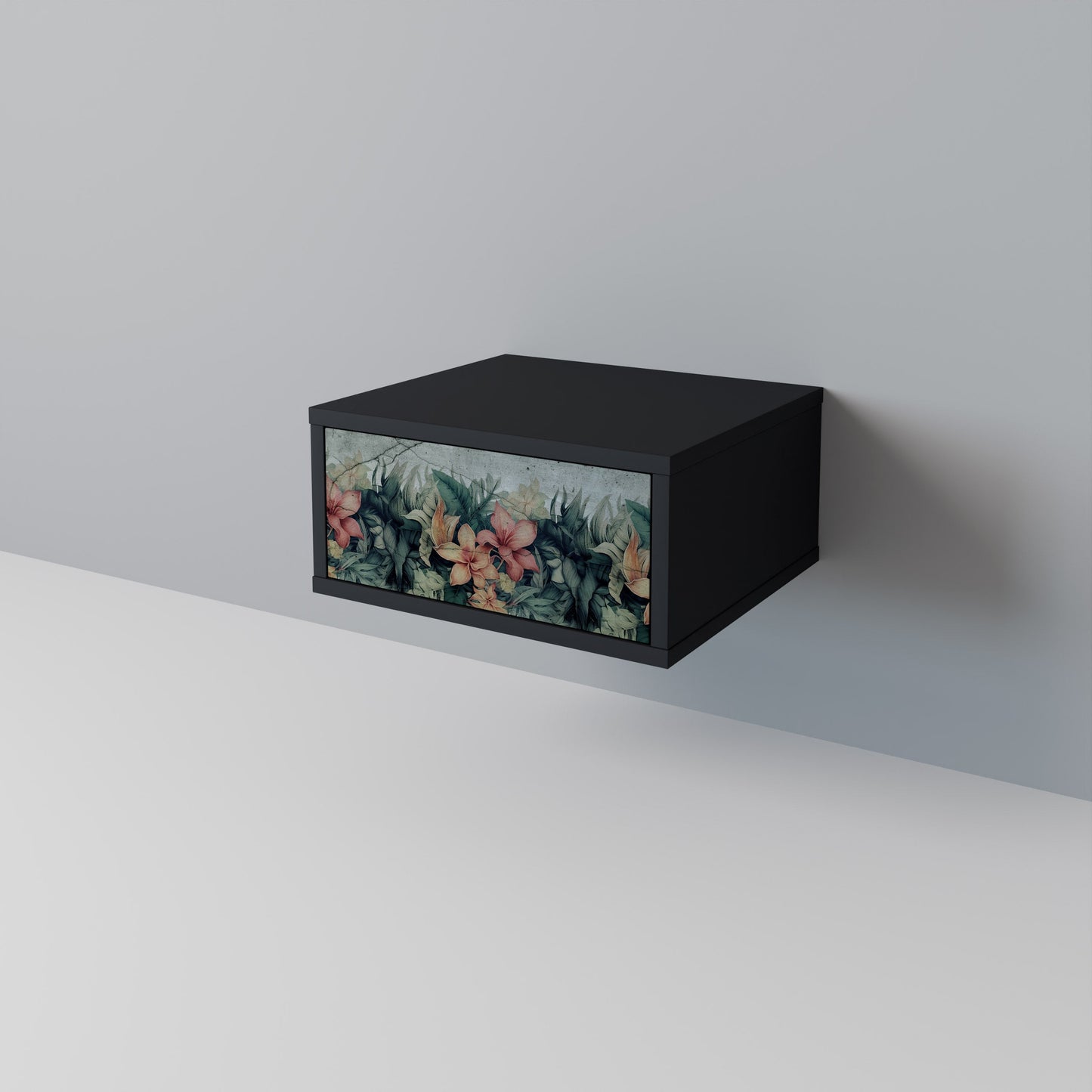Comodino HEAVENLY BLOOM in finitura nera