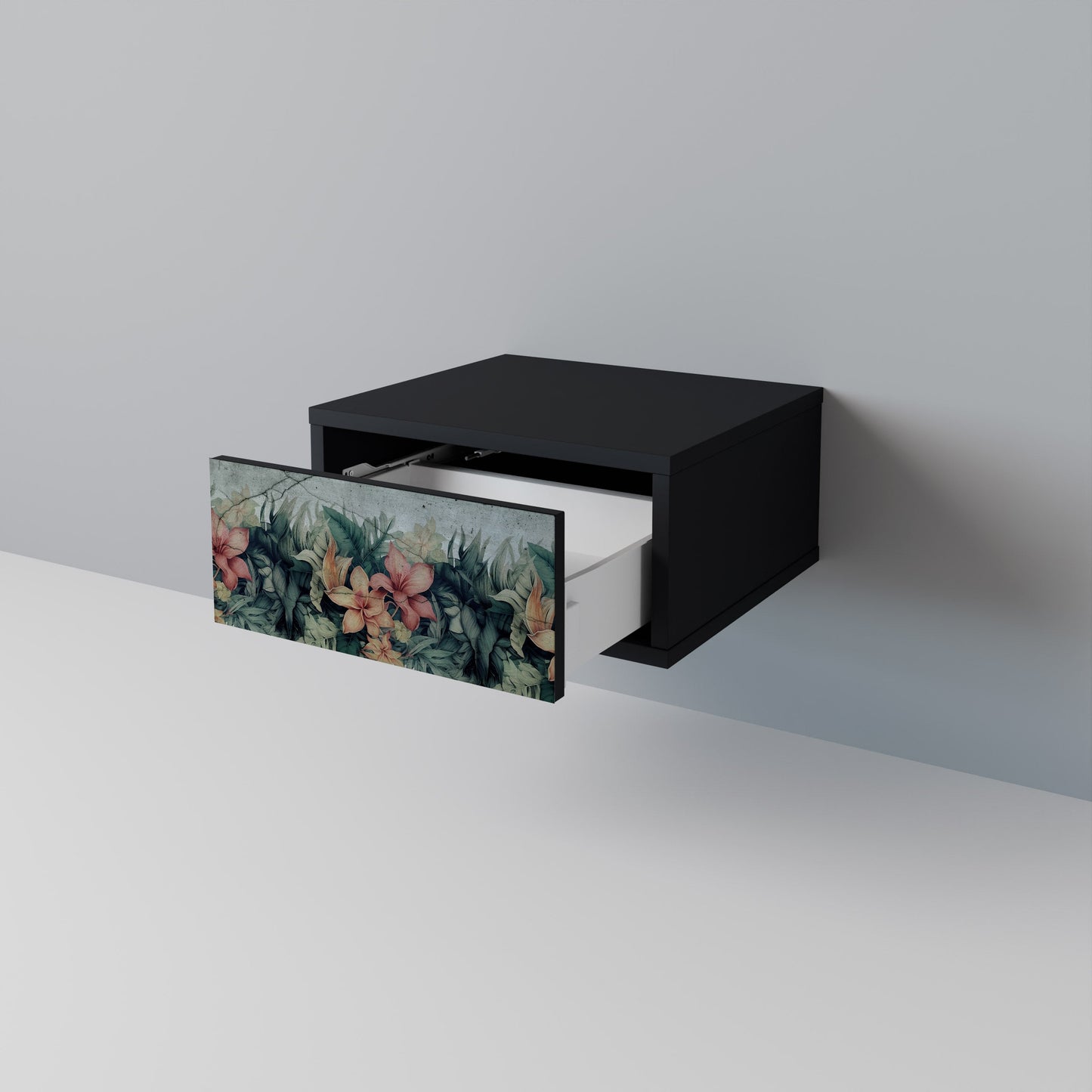 Comodino HEAVENLY BLOOM in finitura nera