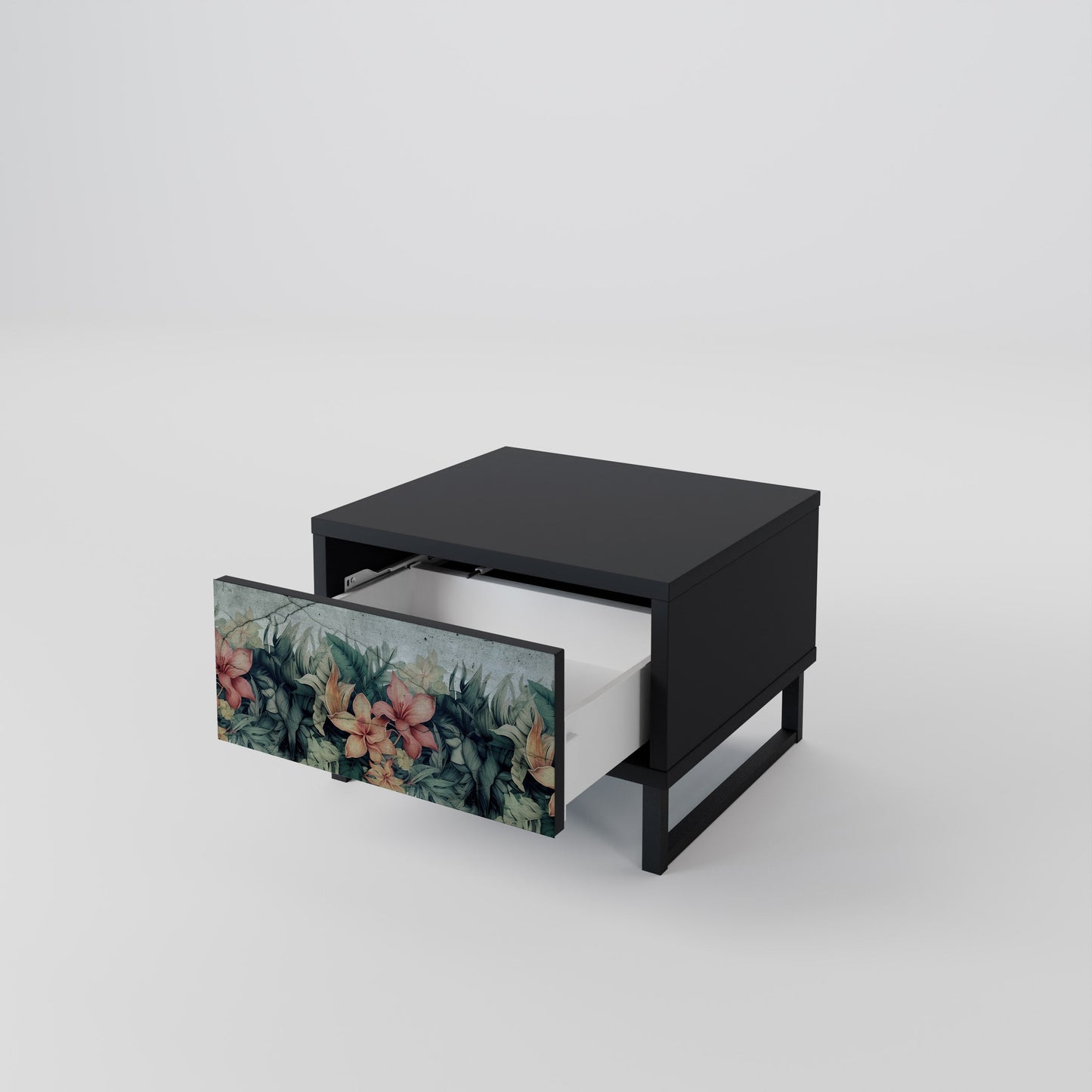 Comodino HEAVENLY BLOOM in finitura nera