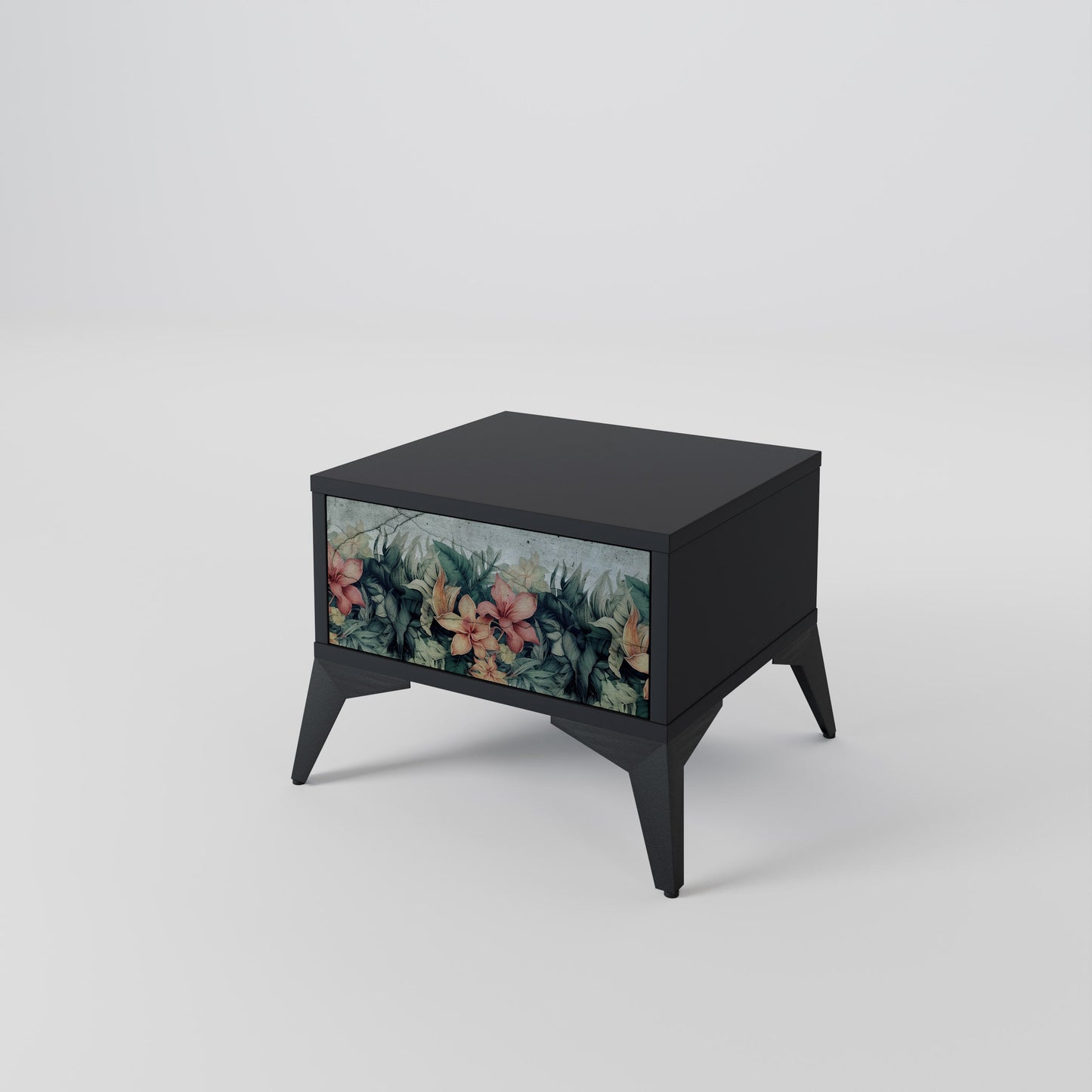 Comodino HEAVENLY BLOOM in finitura nera