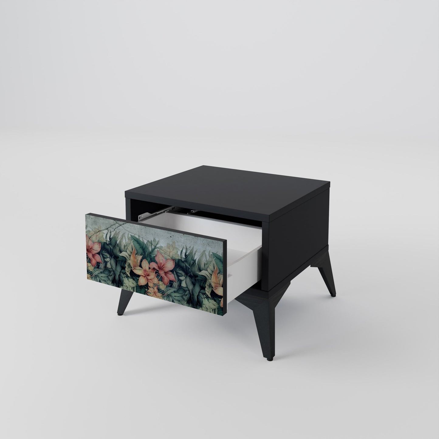 Comodino HEAVENLY BLOOM in finitura nera