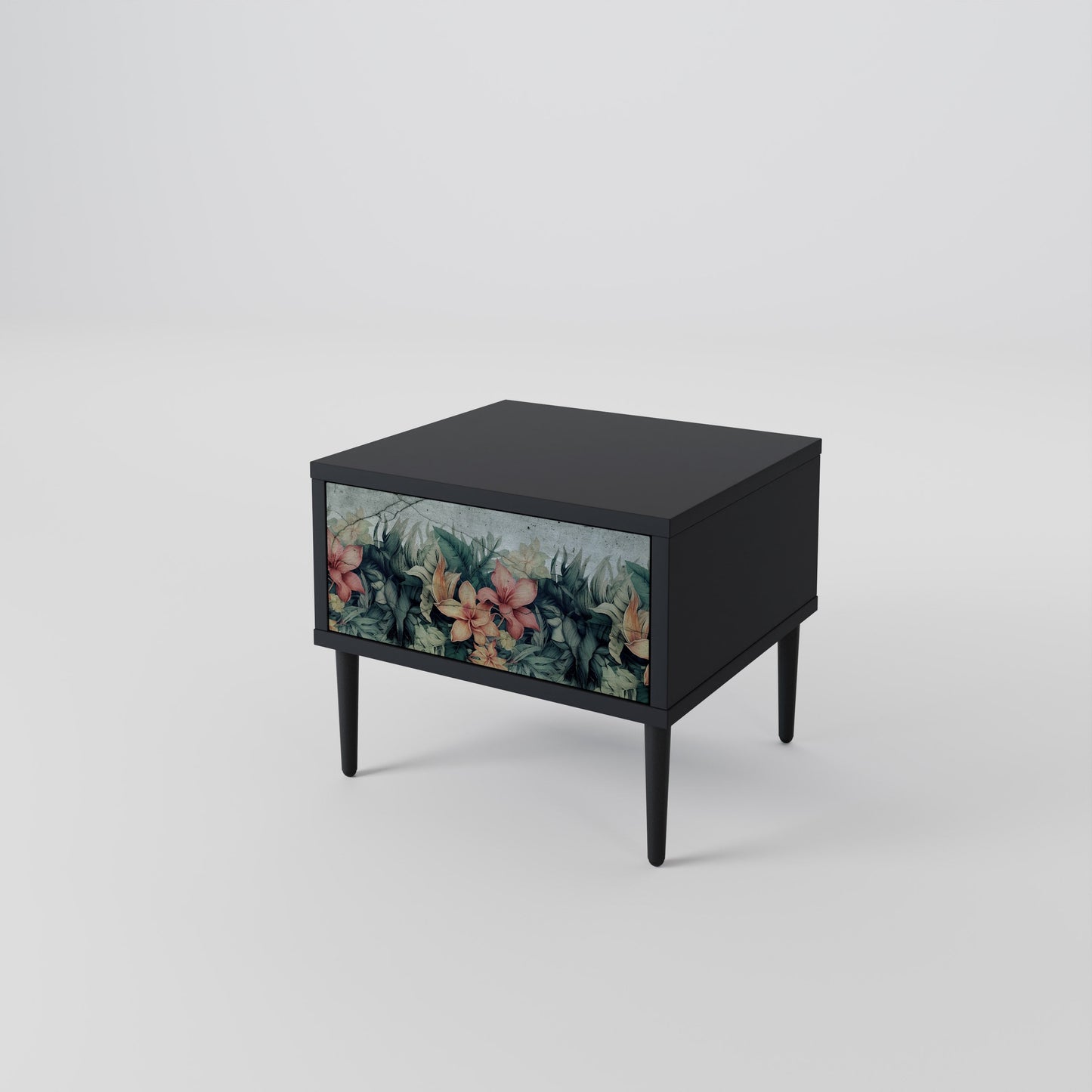 Comodino HEAVENLY BLOOM in finitura nera