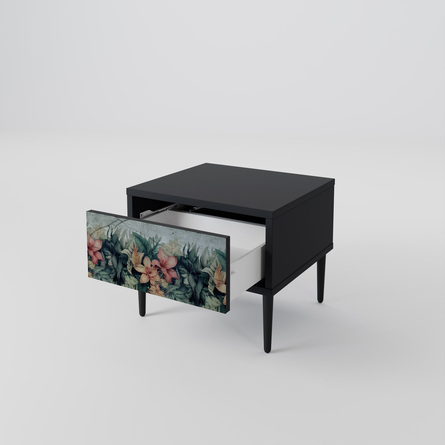 Comodino HEAVENLY BLOOM in finitura nera
