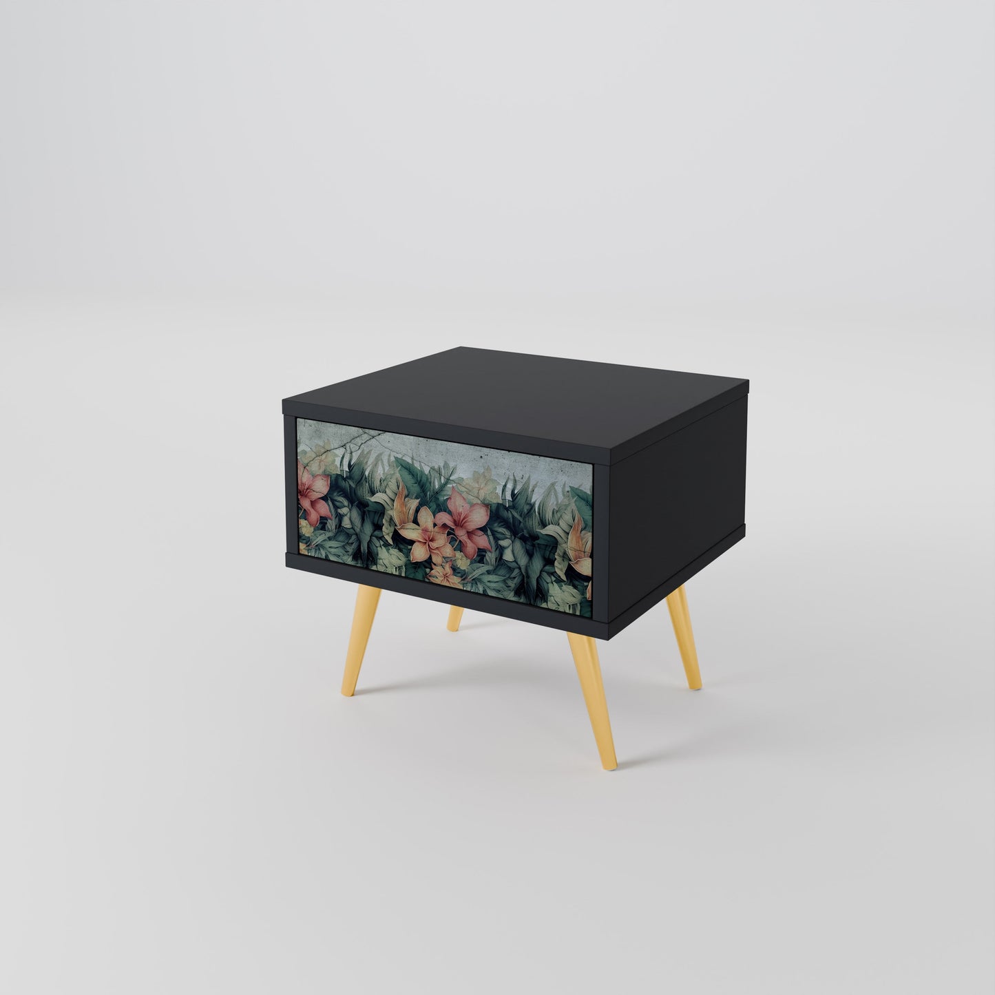 Comodino HEAVENLY BLOOM in finitura nera