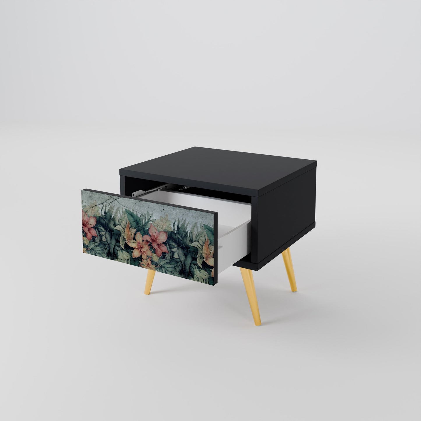 Comodino HEAVENLY BLOOM in finitura nera