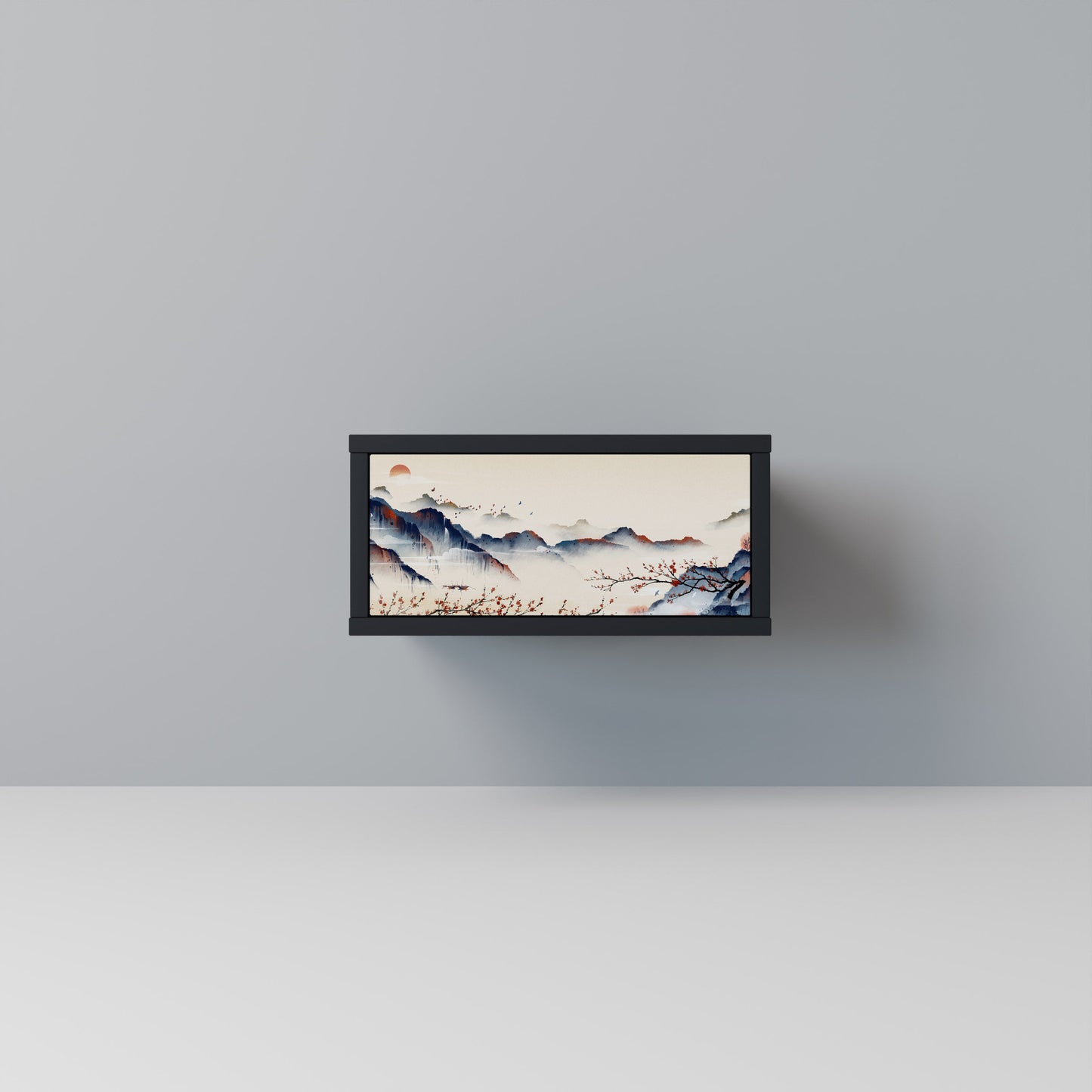 Comodino JAPANESE LANDSCAPE in finitura nera