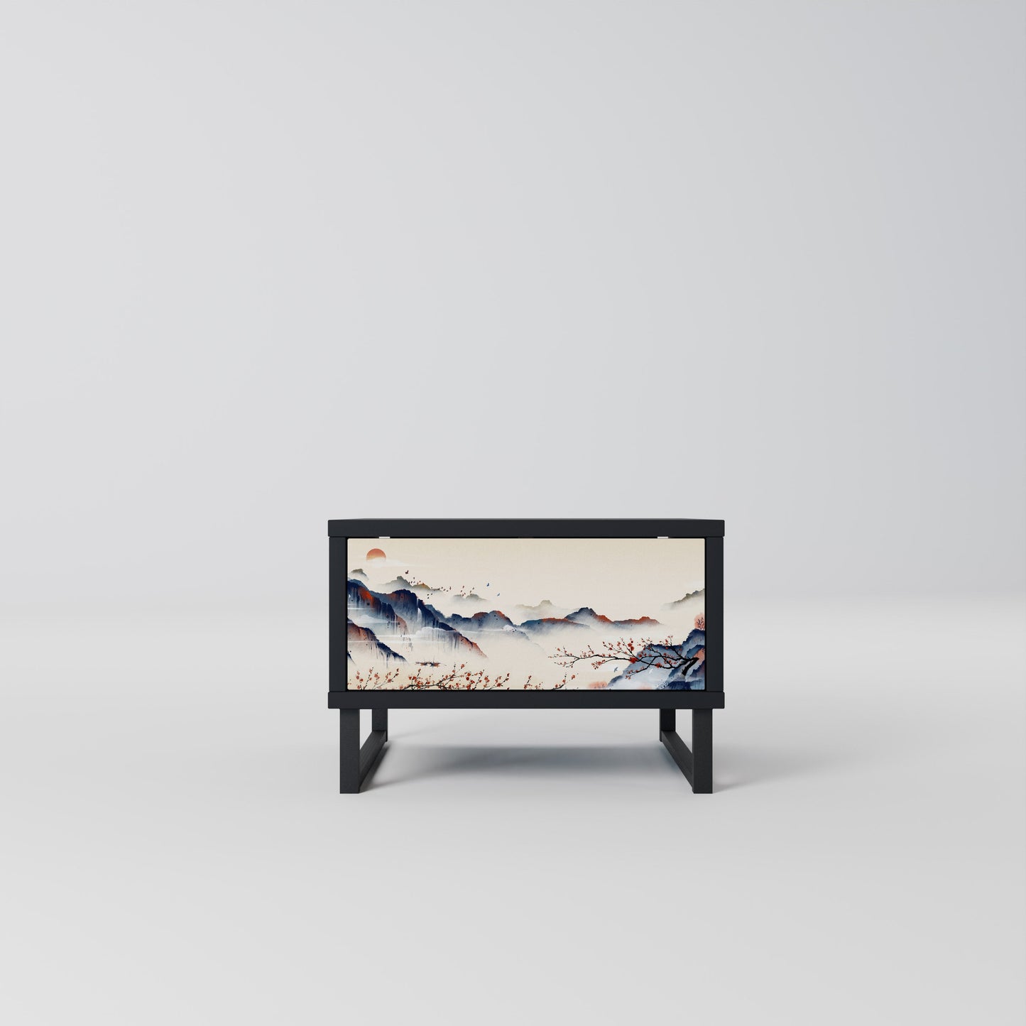 Comodino JAPANESE LANDSCAPE in finitura nera