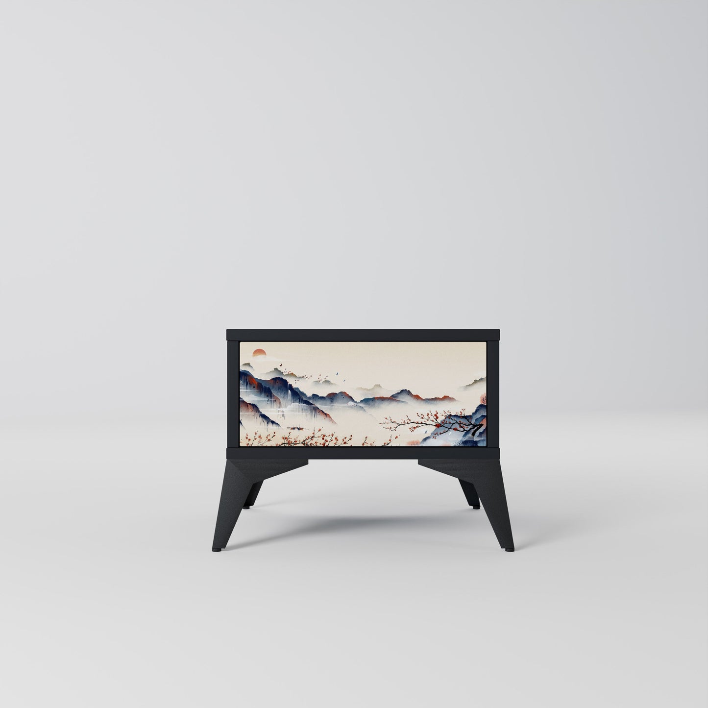 Comodino JAPANESE LANDSCAPE in finitura nera