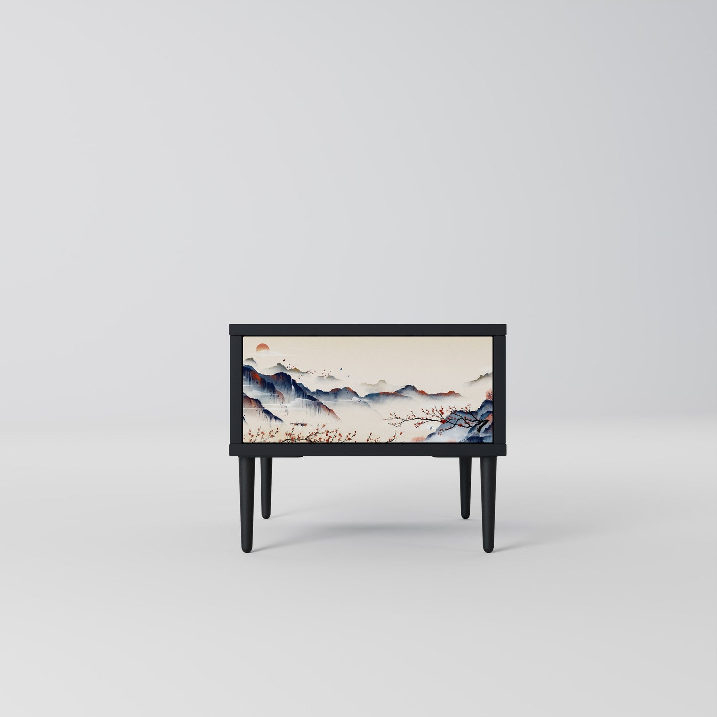 Comodino JAPANESE LANDSCAPE in finitura nera
