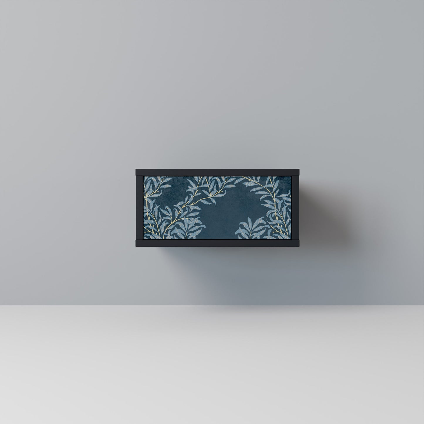 Comodino BLUE FOGLIE in finitura nera