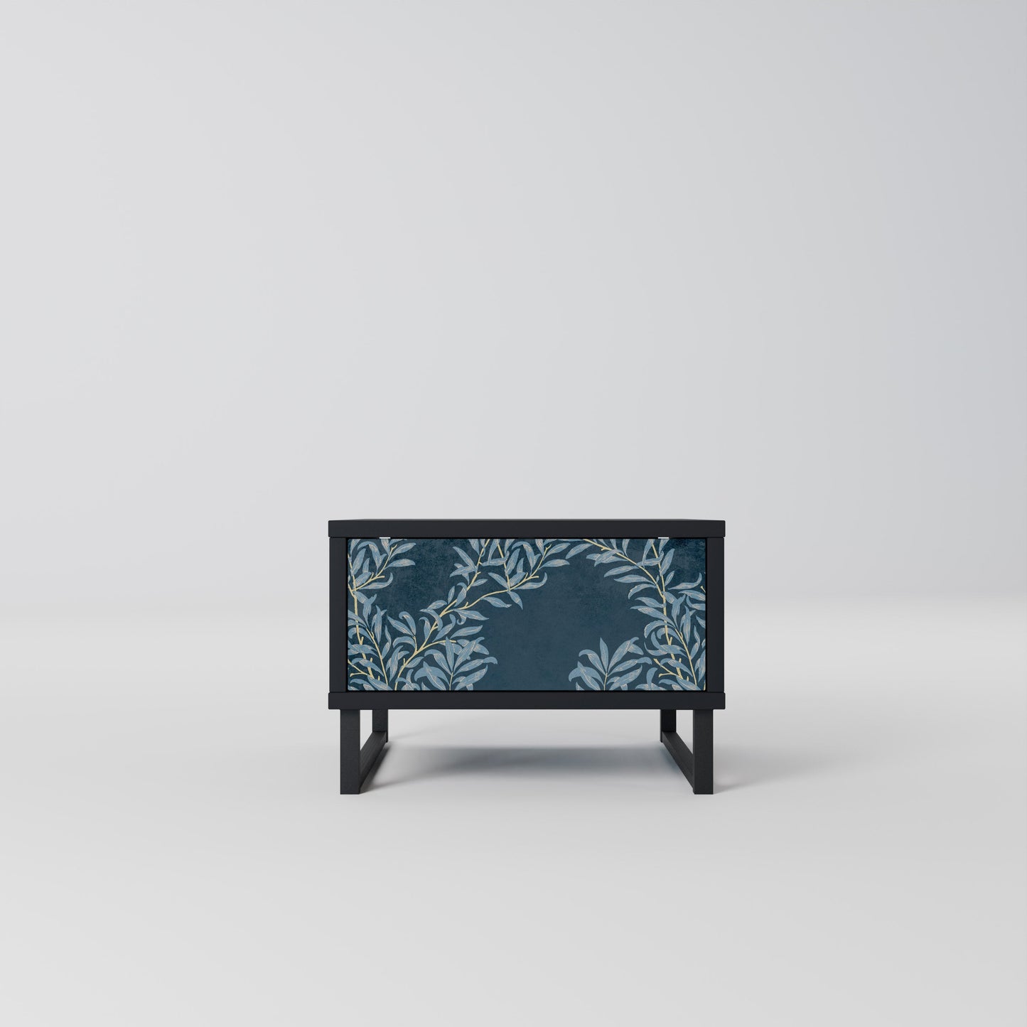 Comodino BLUE FOGLIE in finitura nera