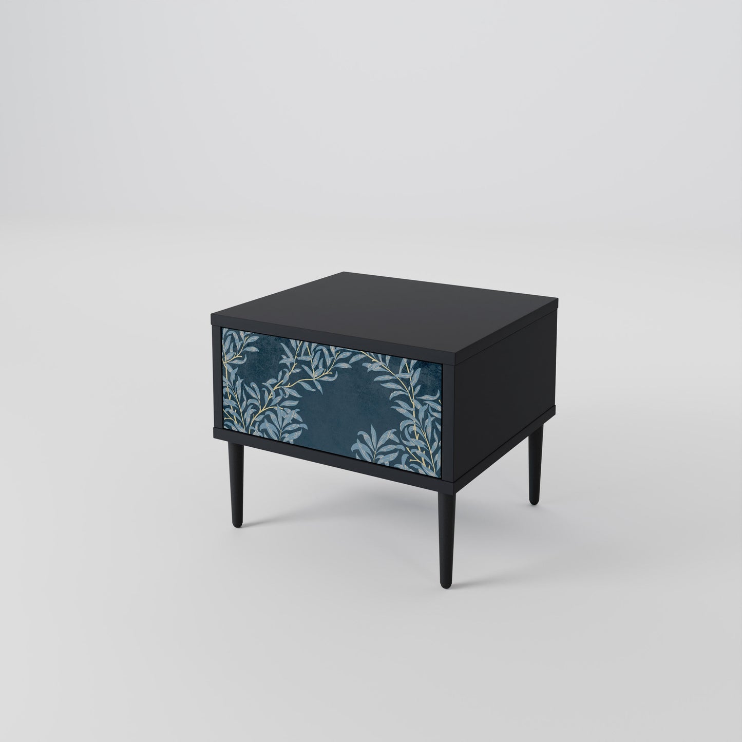 Comodino BLUE FOGLIE in finitura nera