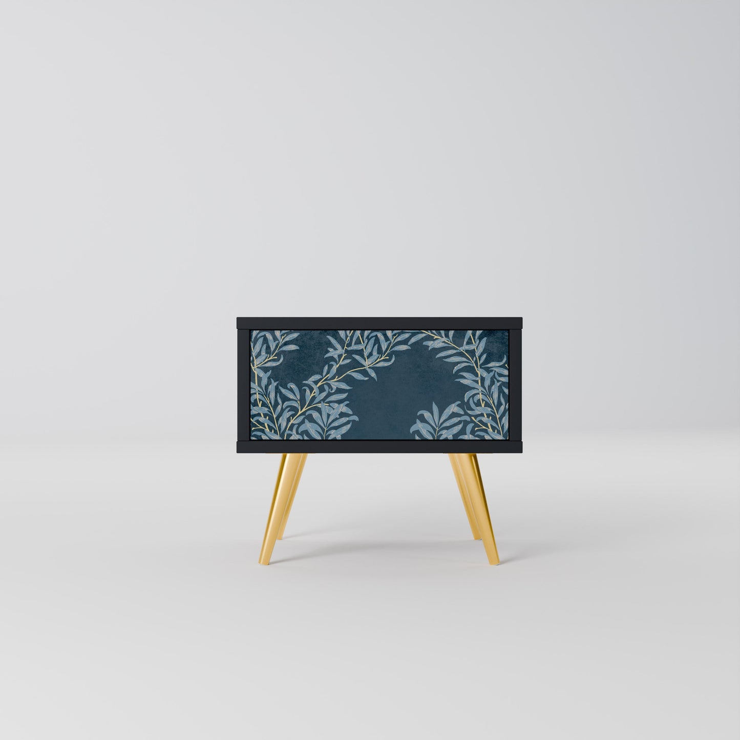 Comodino BLUE FOGLIE in finitura nera