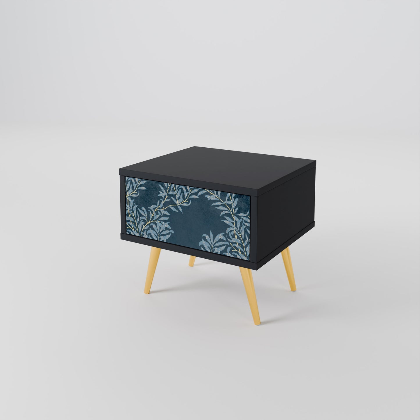 Comodino BLUE FOGLIE in finitura nera