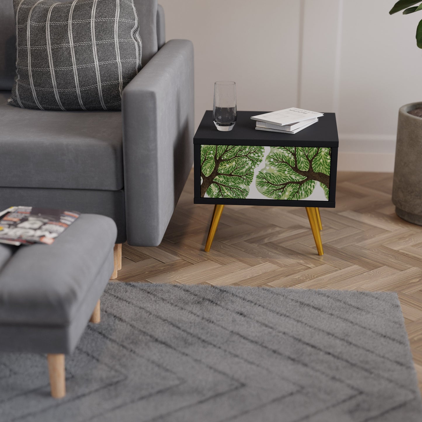 Comodino WILDERNESS DASH con finitura nera