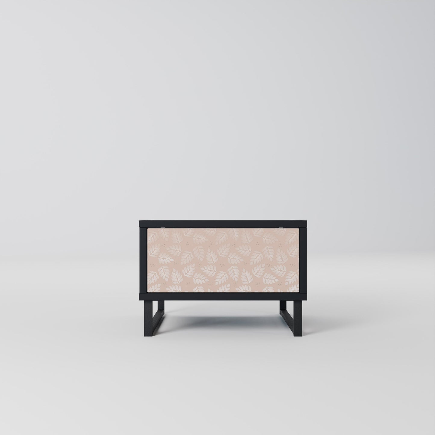 Comodino LEAVES ON BEIGE in finitura nera