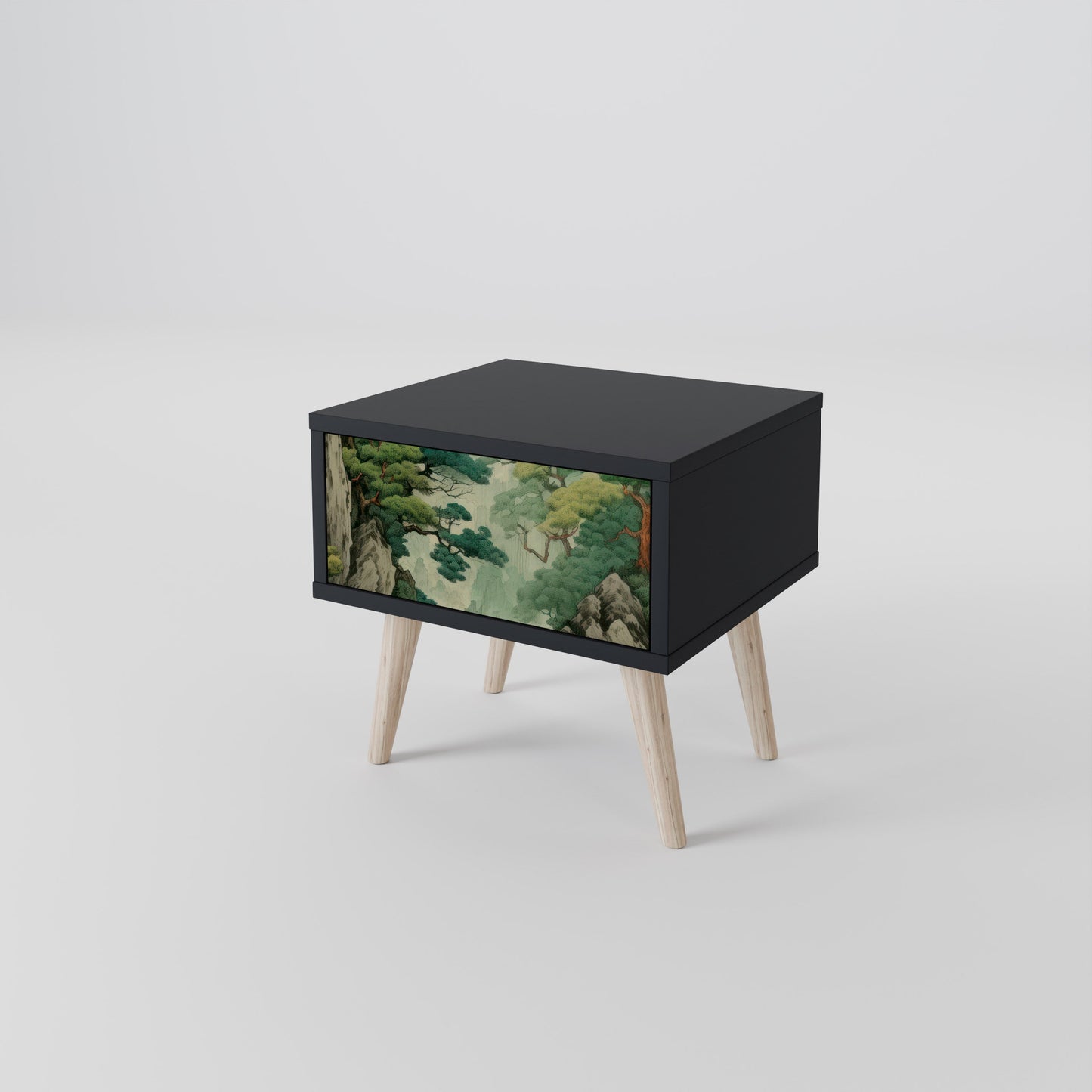 Comodino VERDURE ABYSS in finitura nera