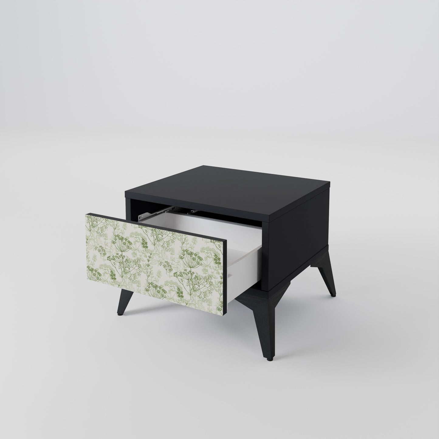 Comodino FENNEL BALDACHIN in finitura nera