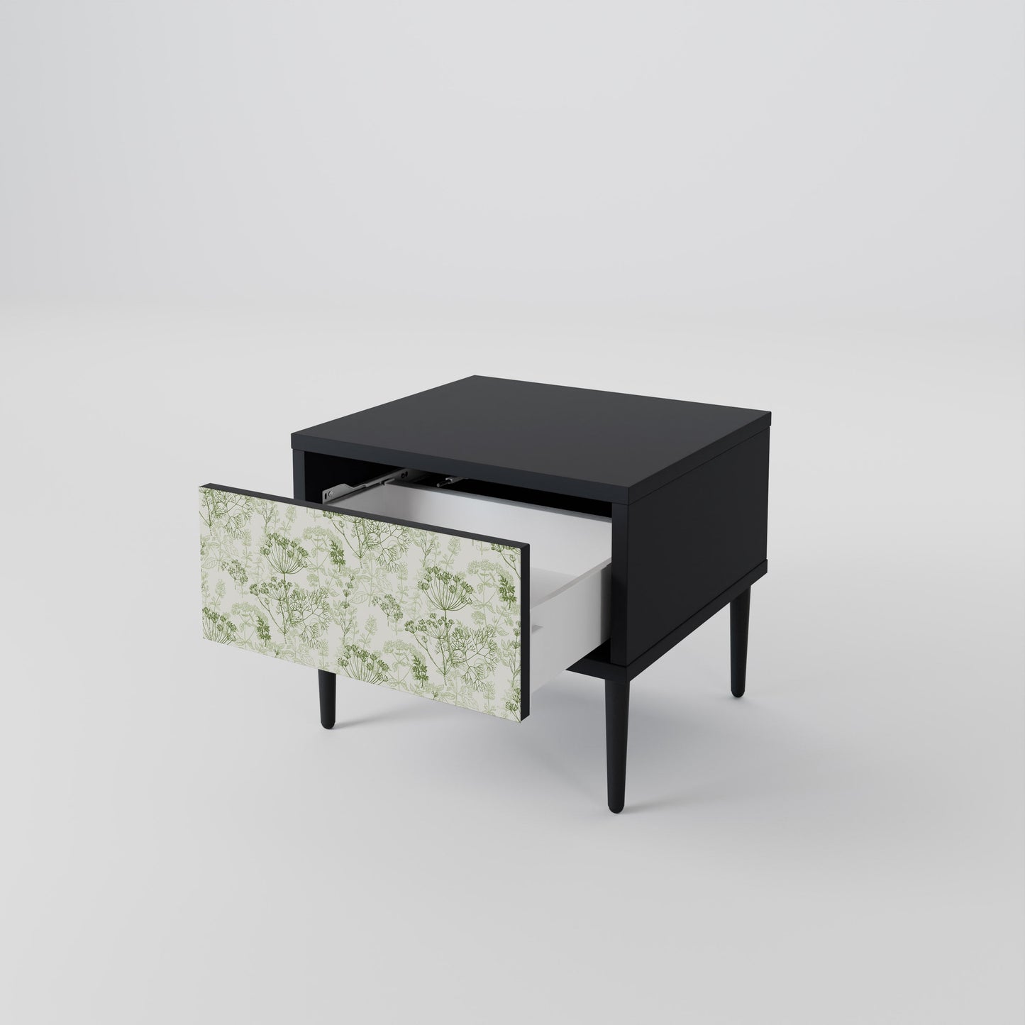 Comodino FENNEL BALDACHIN in finitura nera