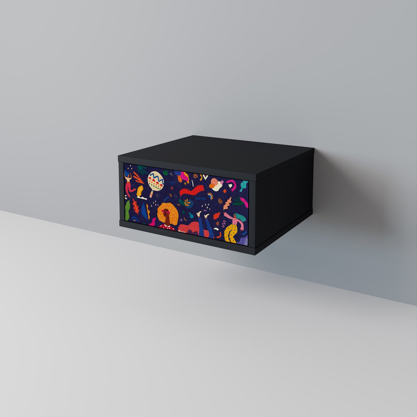 Comodino FESTIVE PLEASURES in finitura nera